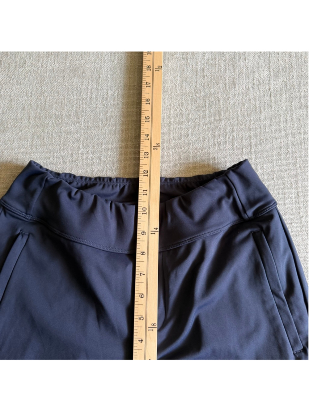 Halara Flex DayStretch Mid Rise Side Zipper Pocket Work Flare Pants dark blue PS - Picture 8 of 12